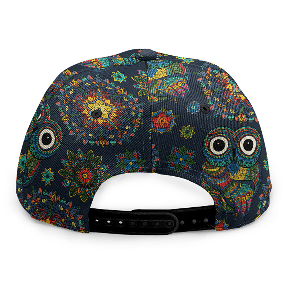 Bohemian Owl Pattern Print Snapback Cap
