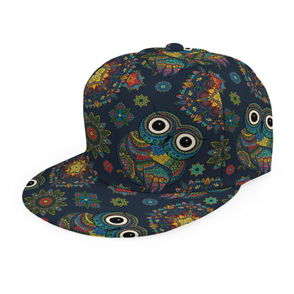 Bohemian Owl Pattern Print Snapback Cap