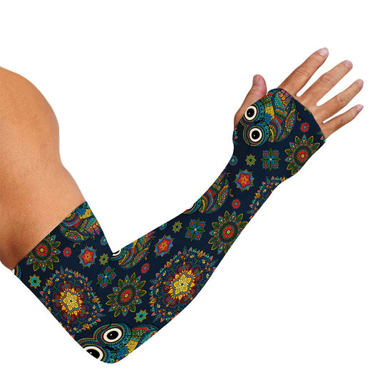 Bohemian Owl Pattern Print Sun Protection Arm Sleeves