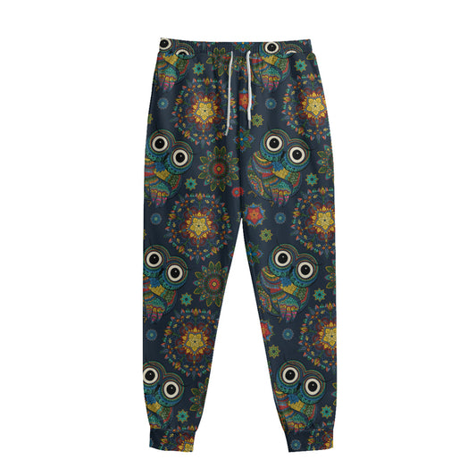 Bohemian Owl Pattern Print Sweatpants