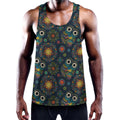 Bohemian Owl Pattern Print Men's Workout Tank Top