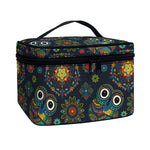 Bohemian Owl Pattern Print Travel Makeup Bag