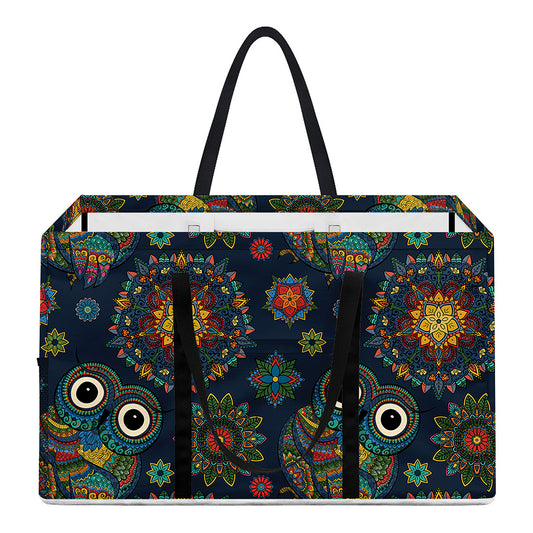 Bohemian Owl Pattern Print Utility Tote Bag