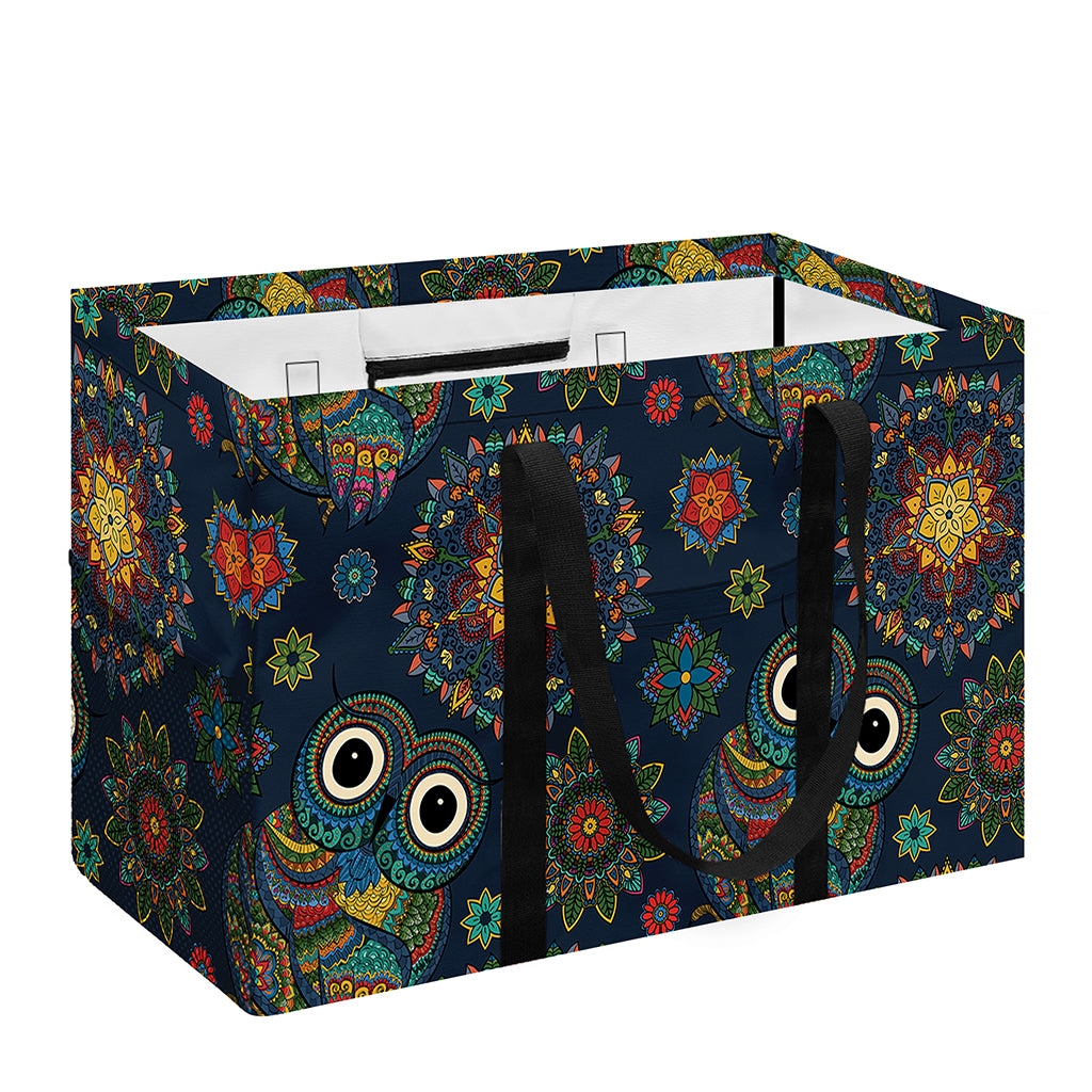 Bohemian Owl Pattern Print Utility Tote Bag