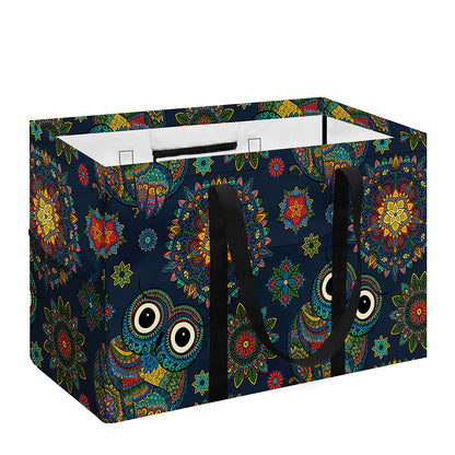 Bohemian Owl Pattern Print Utility Tote Bag