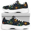 Bohemian Owl Pattern Print White Chunky Shoes
