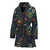 Bohemian Owl Pattern Print Women's Bathrobe