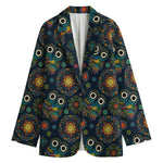 Bohemian Owl Pattern Print Women's Blazer