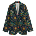 Bohemian Owl Pattern Print Women's Cotton Blazer