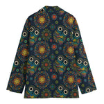 Bohemian Owl Pattern Print Women's Cotton Blazer