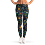 Bohemian Owl Pattern Print Women's Leggings