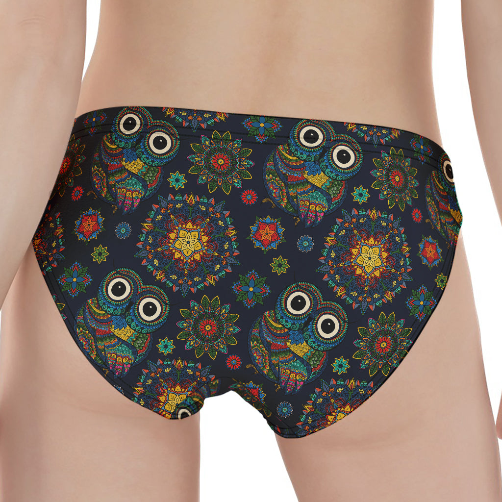 Bohemian Owl Pattern Print Women's Panties