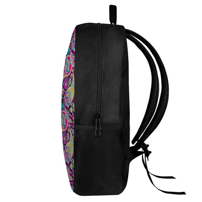 Bohemian Paisley Pattern Print 17 Inch Backpack