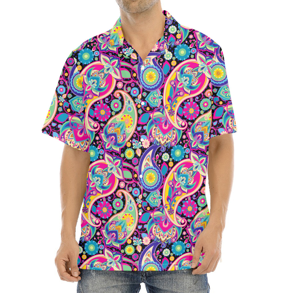 Bohemian Paisley Pattern Print Aloha Shirt