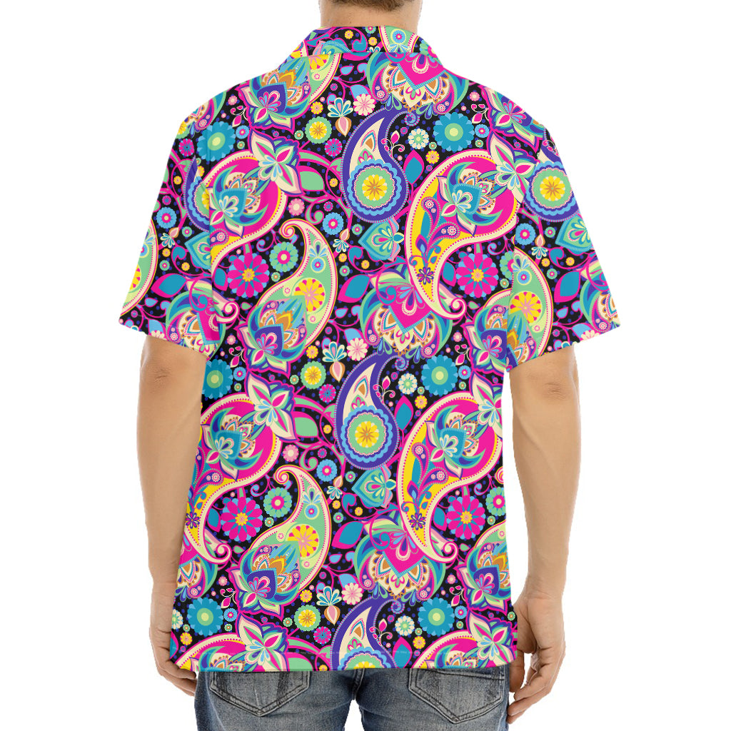 Bohemian Paisley Pattern Print Aloha Shirt