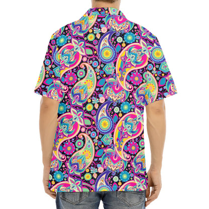 Bohemian Paisley Pattern Print Aloha Shirt
