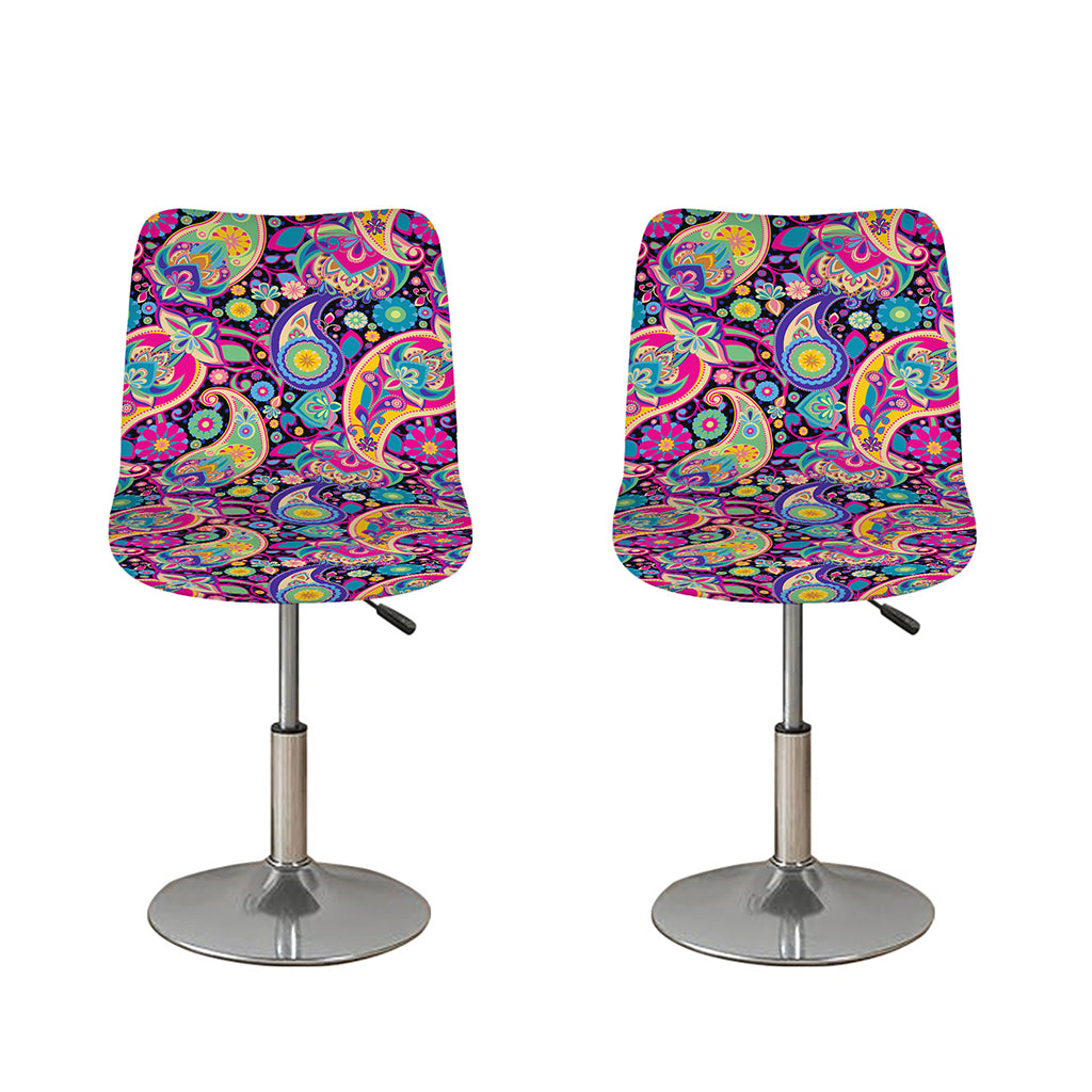 Bohemian Paisley Pattern Print Bar Stool Covers