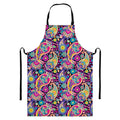 Bohemian Paisley Pattern Print Bib Apron With Pocket