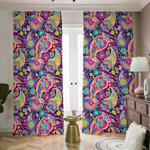 Bohemian Paisley Pattern Print Blackout Pencil Pleat Curtains