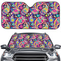 Bohemian Paisley Pattern Print Car Windshield Sun Shade