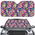 Bohemian Paisley Pattern Print Car Windshield Sun Shade