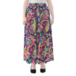 Bohemian Paisley Pattern Print Chiffon Maxi Skirt
