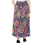 Bohemian Paisley Pattern Print Chiffon Maxi Skirt