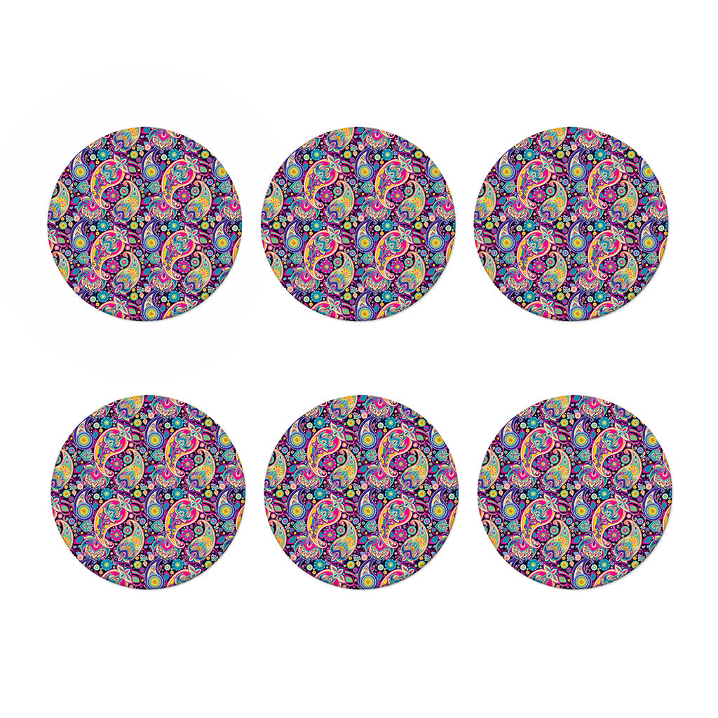 Bohemian Paisley Pattern Print Coaster Set