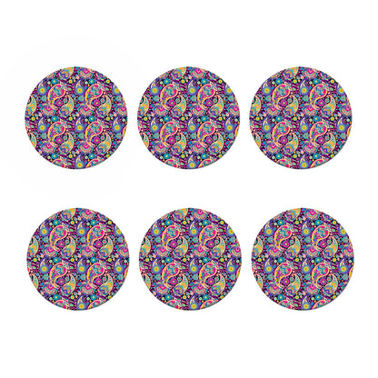 Bohemian Paisley Pattern Print Coaster Set
