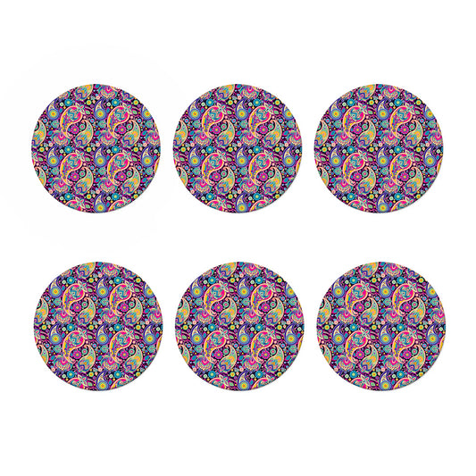 Bohemian Paisley Pattern Print Coaster Set