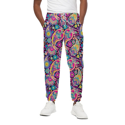 Bohemian Paisley Pattern Print Cotton Pants