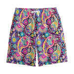 Bohemian Paisley Pattern Print Cotton Shorts