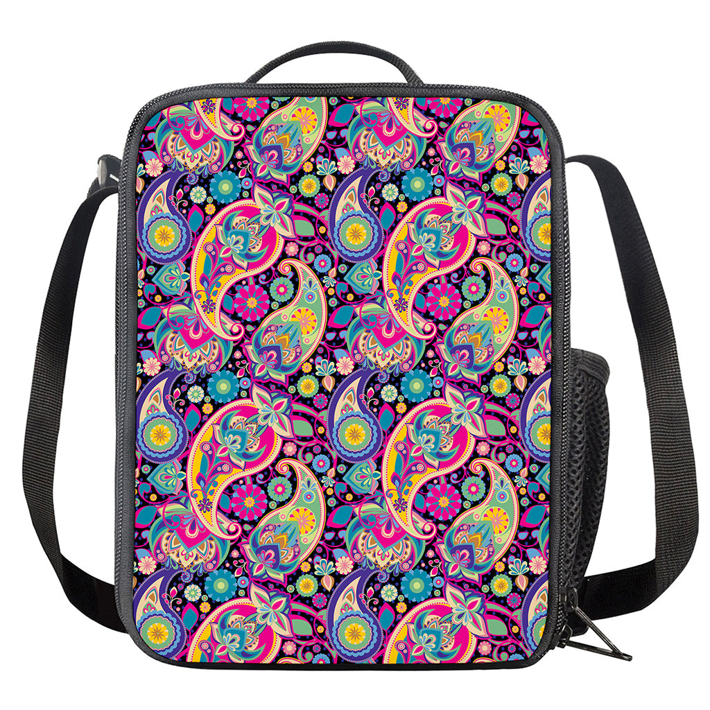 Bohemian Paisley Pattern Print Crossbody Lunch Bag