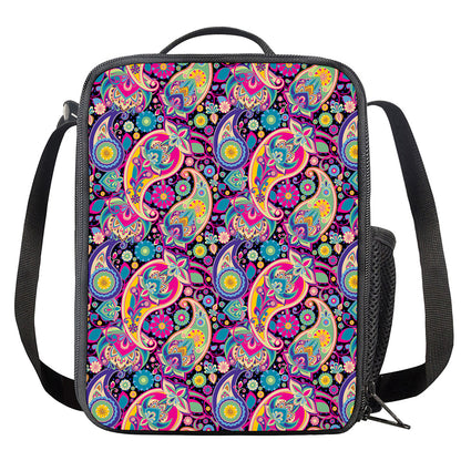 Bohemian Paisley Pattern Print Crossbody Lunch Bag