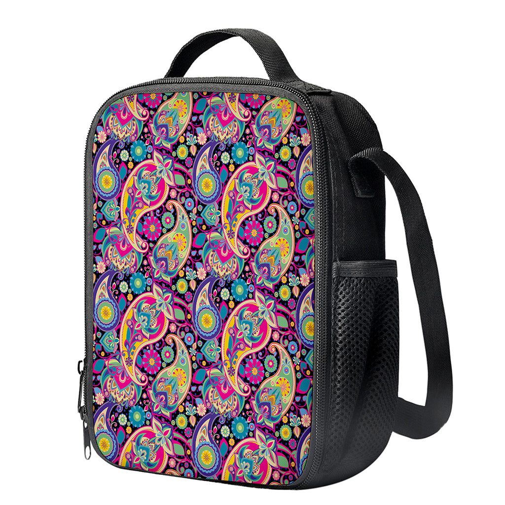 Bohemian Paisley Pattern Print Crossbody Lunch Bag