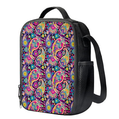 Bohemian Paisley Pattern Print Crossbody Lunch Bag