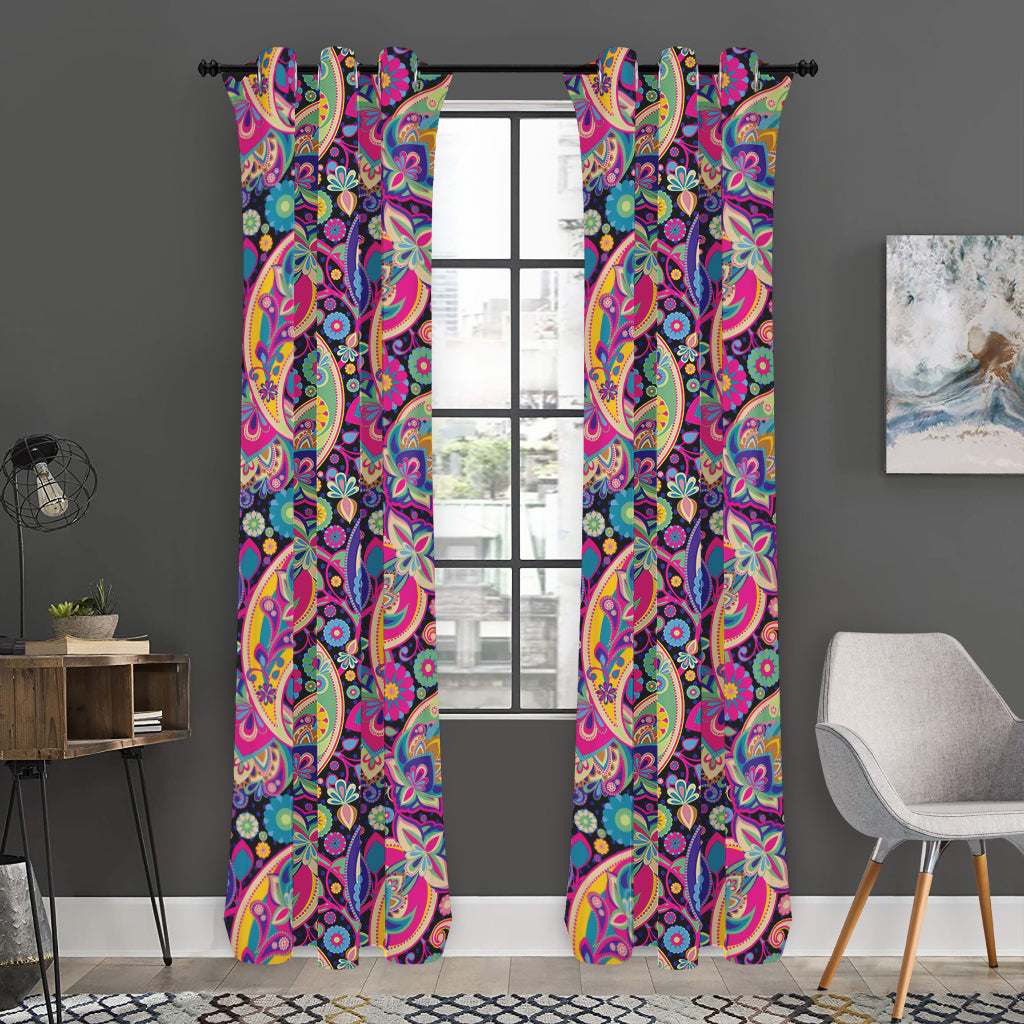 Bohemian Paisley Pattern Print Curtain