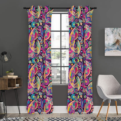 Bohemian Paisley Pattern Print Curtain