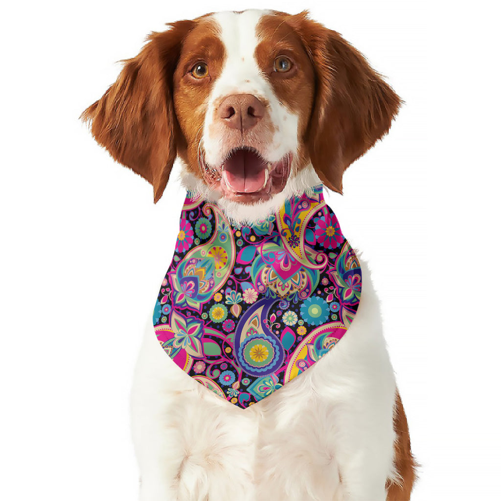 Bohemian Paisley Pattern Print Dog Bandana
