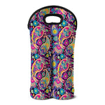 Bohemian Paisley Pattern Print Double Neoprene Wine Tote
