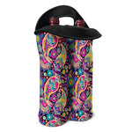 Bohemian Paisley Pattern Print Double Neoprene Wine Tote