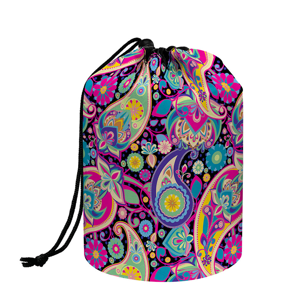 Bohemian Paisley Pattern Print Drawstring Makeup Bag