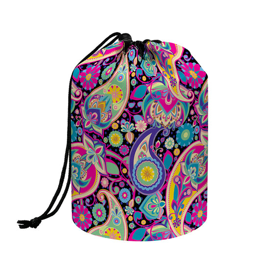 Bohemian Paisley Pattern Print Drawstring Makeup Bag