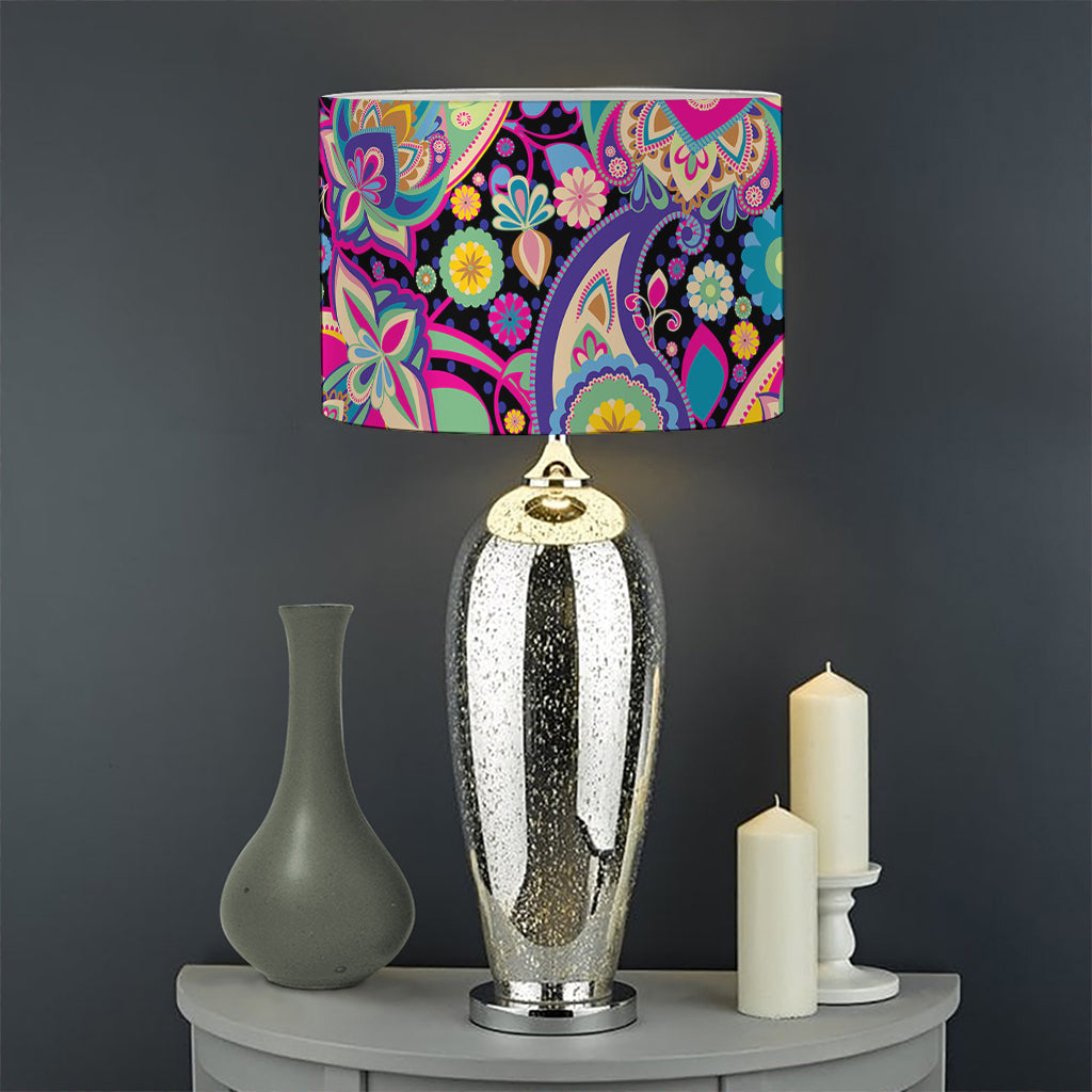 Bohemian Paisley Pattern Print Drum Lamp Shade