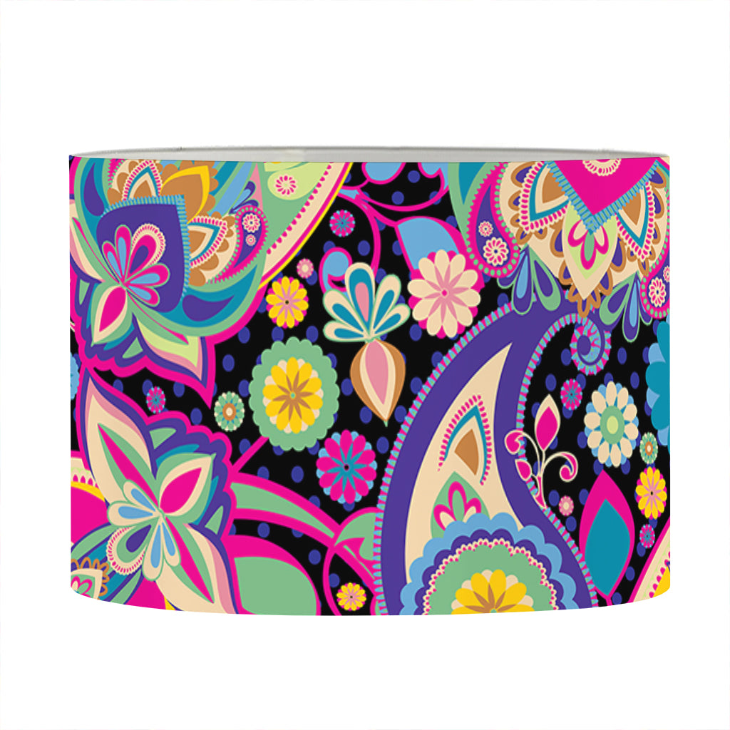Bohemian Paisley Pattern Print Drum Lamp Shade