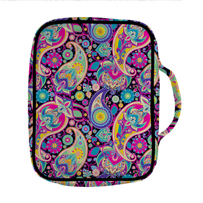 Bohemian Paisley Pattern Print Front Pocket Bible Bag