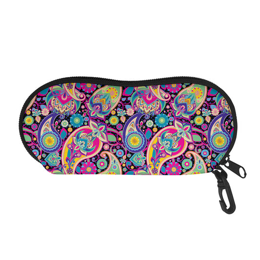 Bohemian Paisley Pattern Print Glasses Case