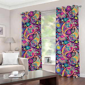 Bohemian Paisley Pattern Print Grommet Curtains