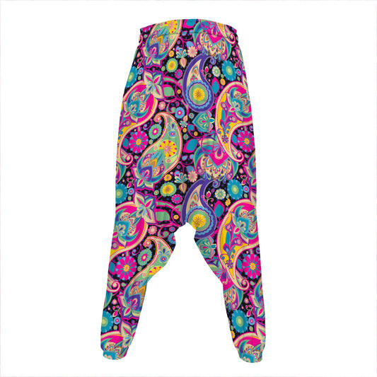 Bohemian Paisley Pattern Print Hammer Pants