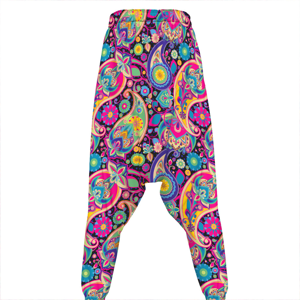 Bohemian Paisley Pattern Print Hammer Pants